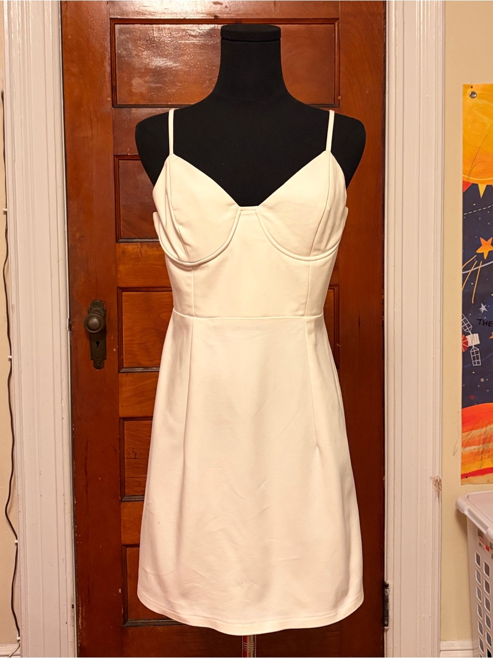 Princess Polly White Sheath Mini Dress With Built In Bra Size 6
